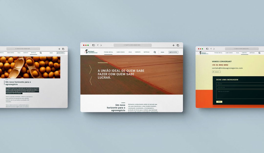 Layout Website UI – Midas Agronegocio